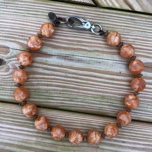 Coral Large Glass Bead Statement Necklace